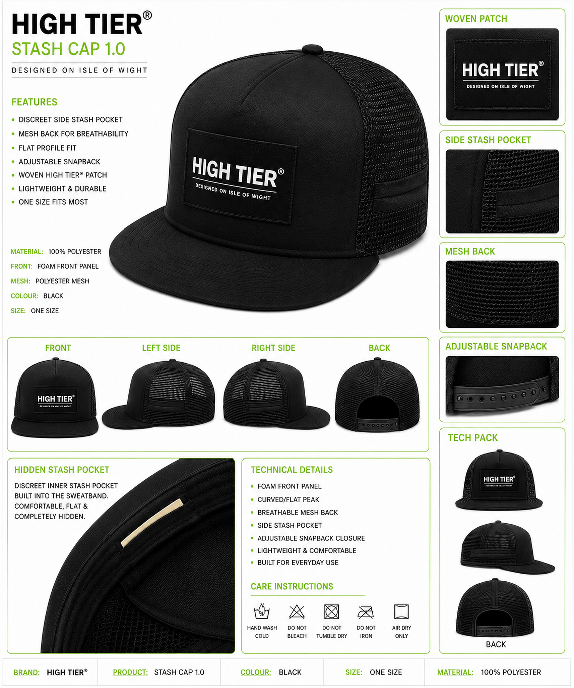 Stash Cap 1.0 technical flat