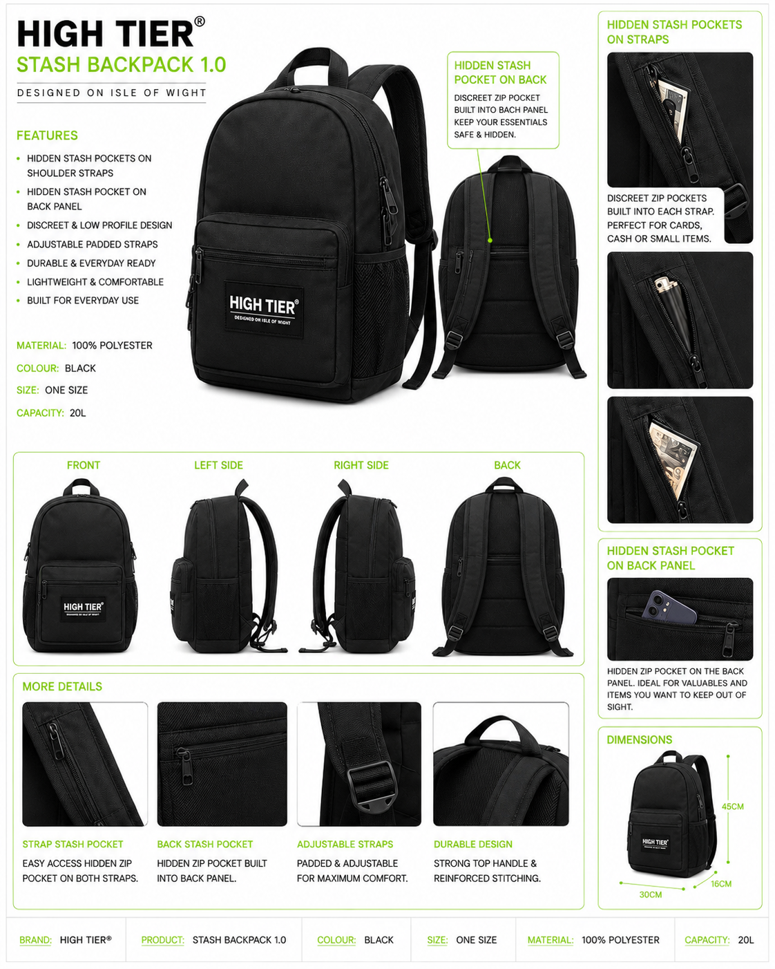 HIGH TIER® Stash Backpack 1.0 — tech pack