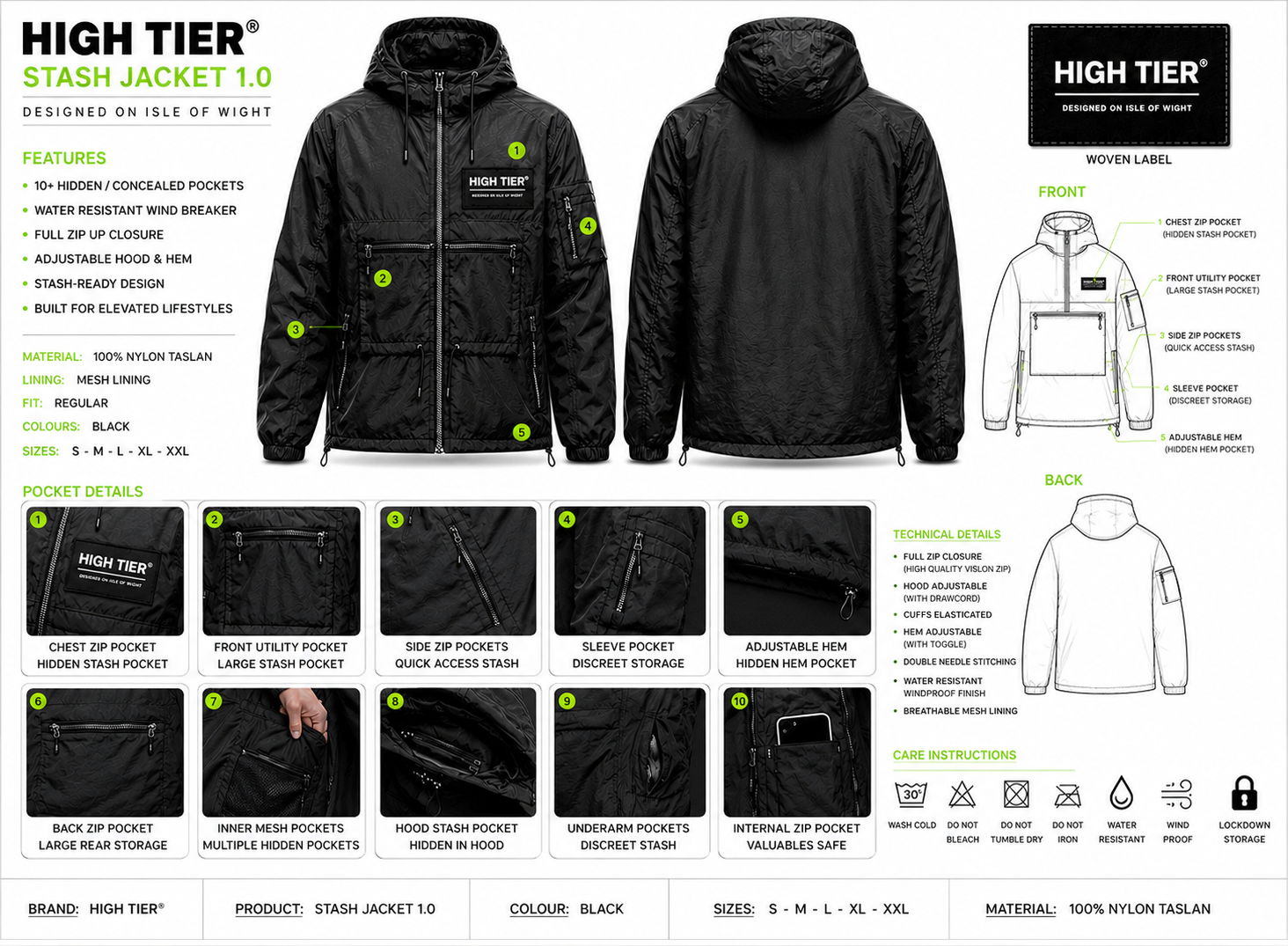 HIGH TIER® Stash Jacket 1.0 — tech pack